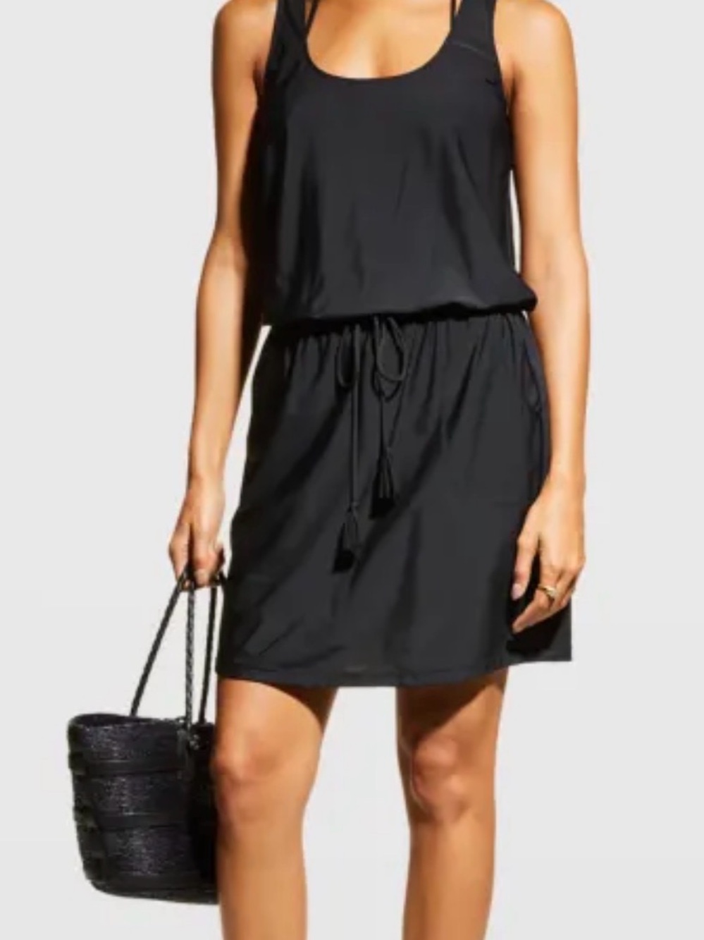 Tommy Bahama IslandZone Black Drawstring Active Swim Dress Size XL